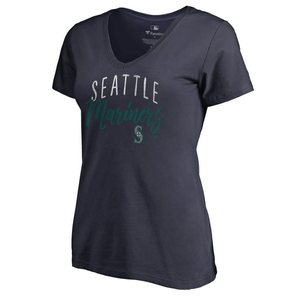 Women's Navy Seattle Mariners Graceful V-Neck T-Shirt