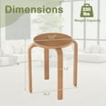 thumbnail image 3 of Gymax Set of 4 18'' Stacking Stool Round Dining Chair Backless Wood Home Decor Walnut, 3 of 10