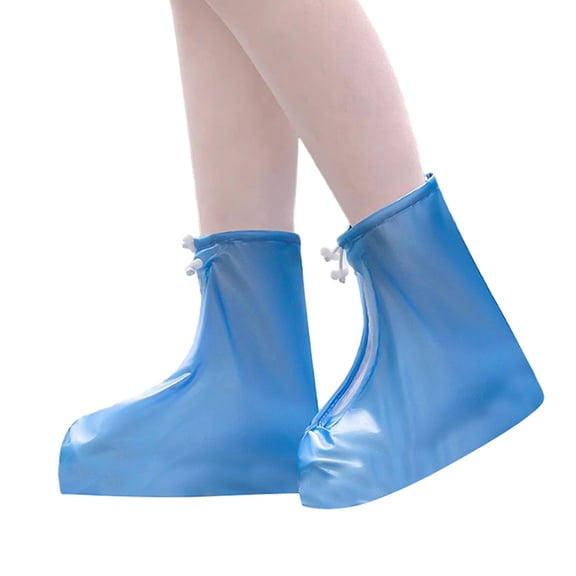 Primegos Reusable Waterproof Shoe Covers Non Slip Rain Shoe Covers Zippered Shoe Protectors with Drawstring for Men Women Outdoor Use
