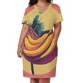 thumbnail image 3 of Tropical Fruits with Exotic Flavors Women's Summer Short Sleeve Casual Dresses Party Dress, 3 of 6