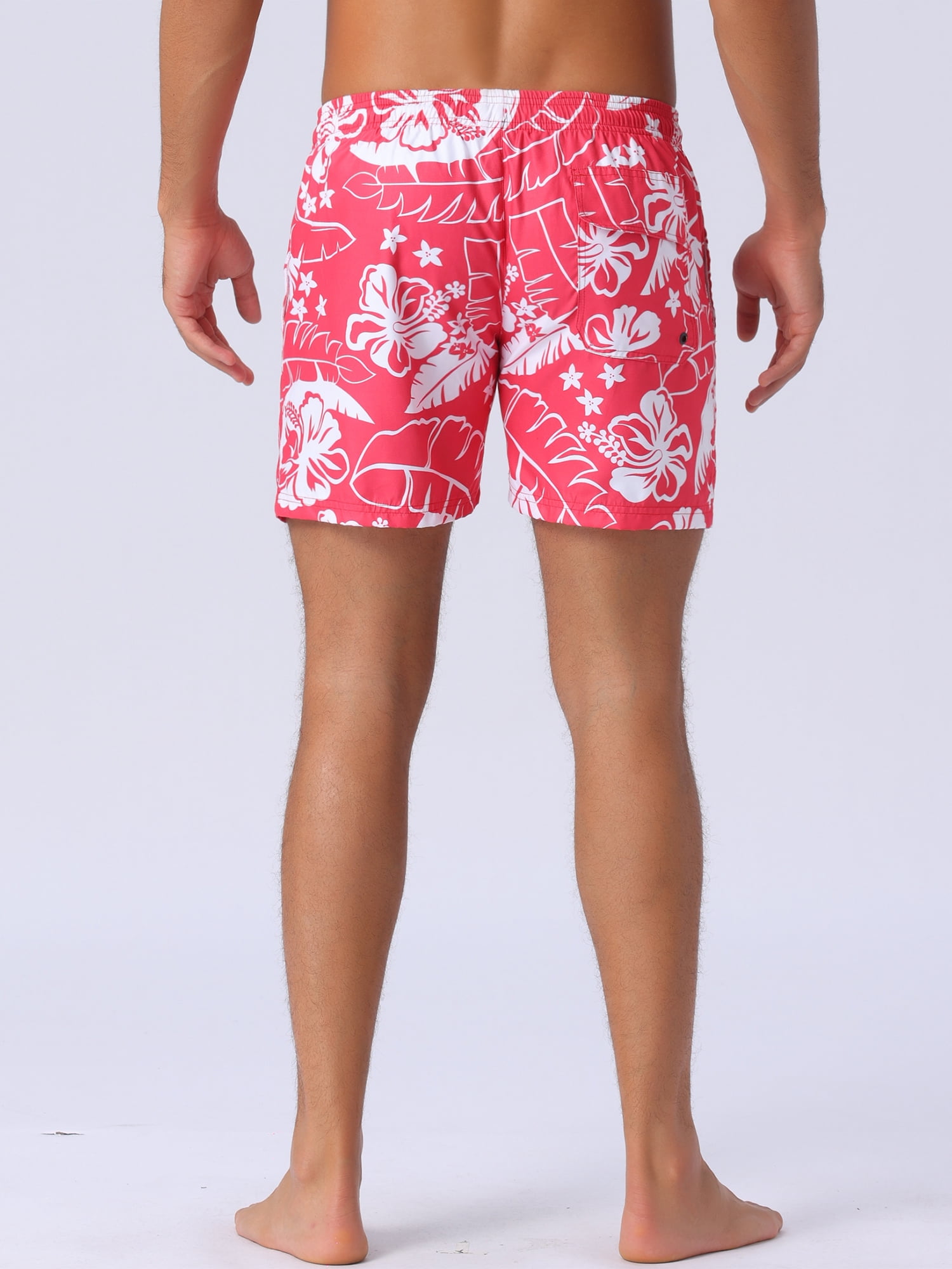 DARING DIVA Men's Drawstring Elastic Waist Mesh Lining Board Shorts 28 Red