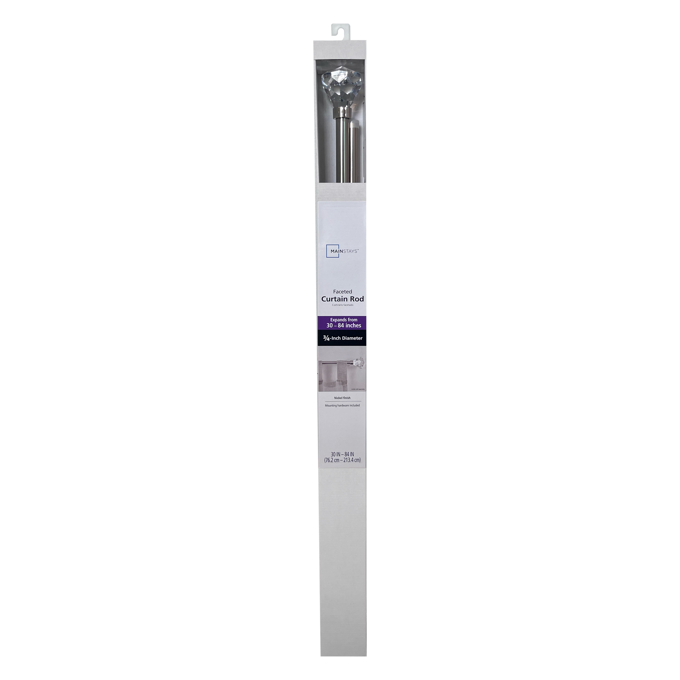 Mainstays Adjustable Curtain Rod, 30-84 Inches, Nickel photo 7