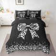 thumbnail image 2 of Castle Fairy Grey Ribbon Bow Bedding Comforter Set,Vintage Leopard Queen Bedding Sets, 2 of 8
