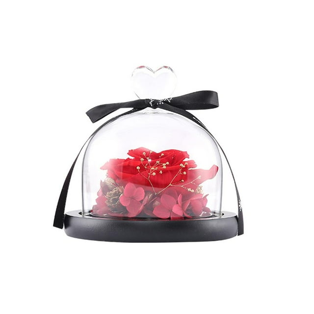 facefd Preserved Flower Rose Never Withered Roses Handmade Fresh Flower Cover for Valentine's Day Anniversary Birthday Red