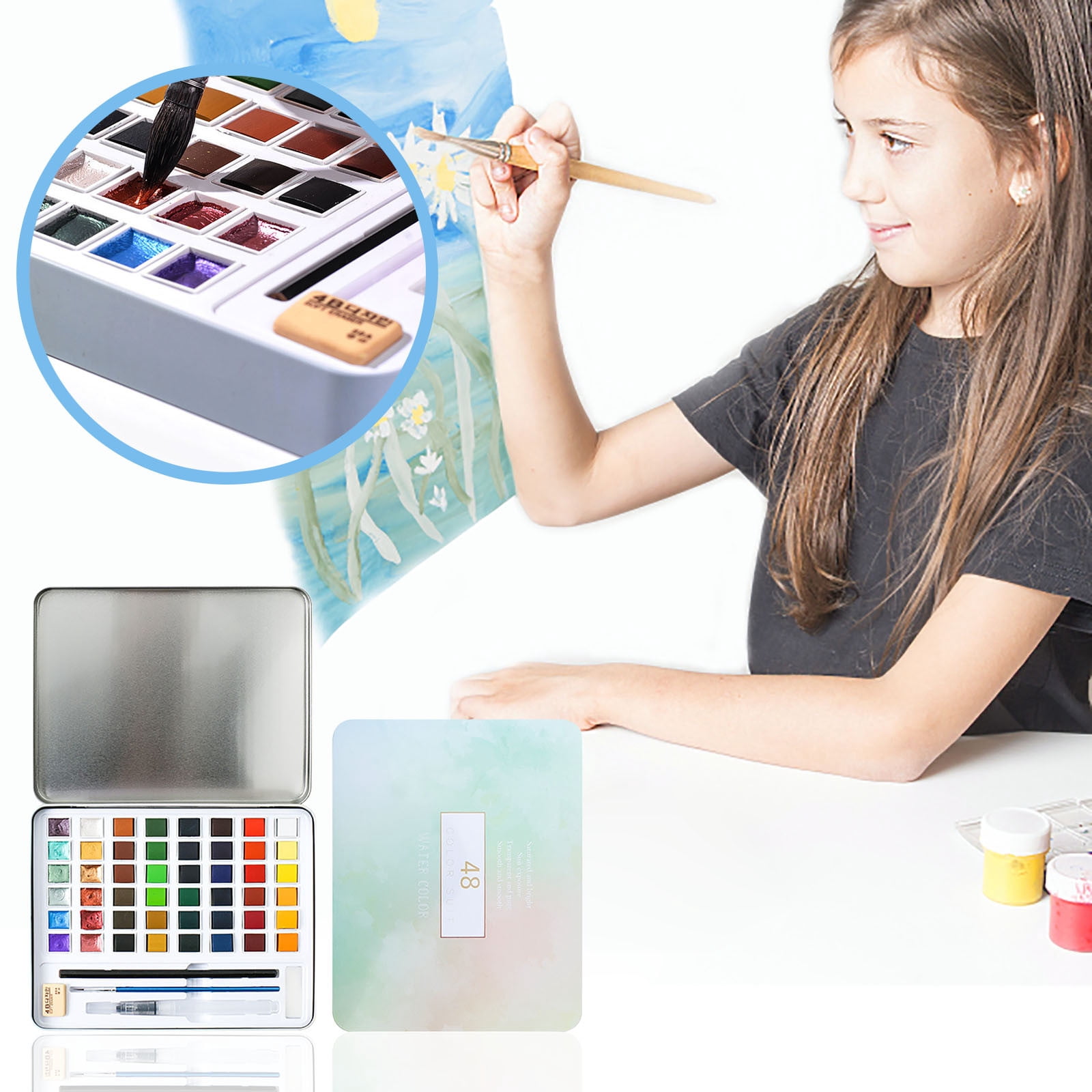 Dengmore MeiLiang Watercolor Paint Set Watercolor Set Solid Watercolor Paint Set Pearle Watercolor Nail Art Watercolor Painting