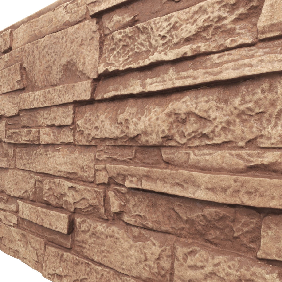 Ekena Millwork 49"W x 25 1/2"H x 1 1/4"D Acadia Ledge Stacked Stone, StoneWall Faux Stone Siding Panel, Wheat Field