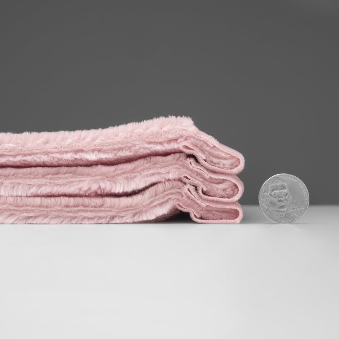 Mellowdy Extra Thick Hearty Plush Blanket - 500GSM Queen Warm Blanket for Winter, Fall, Couch, Bed (Brushed Pink, 90x90 inches)