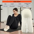 thumbnail image 3 of HAOTAGS 3 Pairs Pilates Socks for Women, Non Slip Grip Yoga Socks for Ballet, Dance, Barefoot Workout Beige One Size, 3 of 8