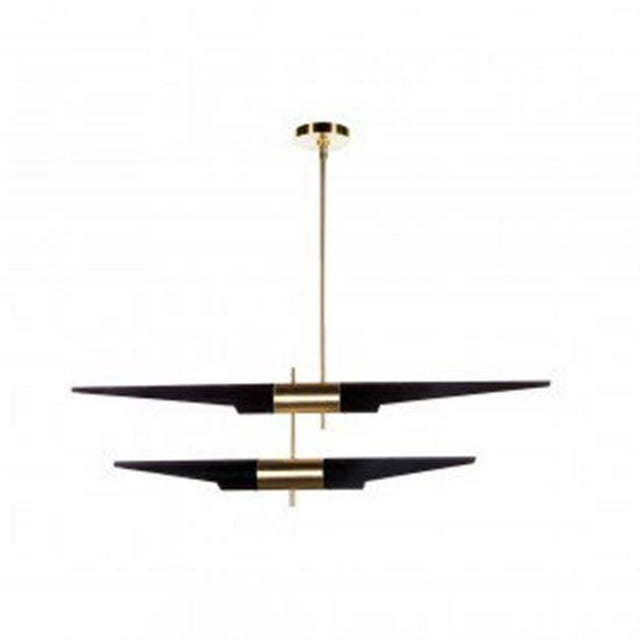 Control Brands LM4194PBLK Hagne Chandelier - 2, Black & Gold