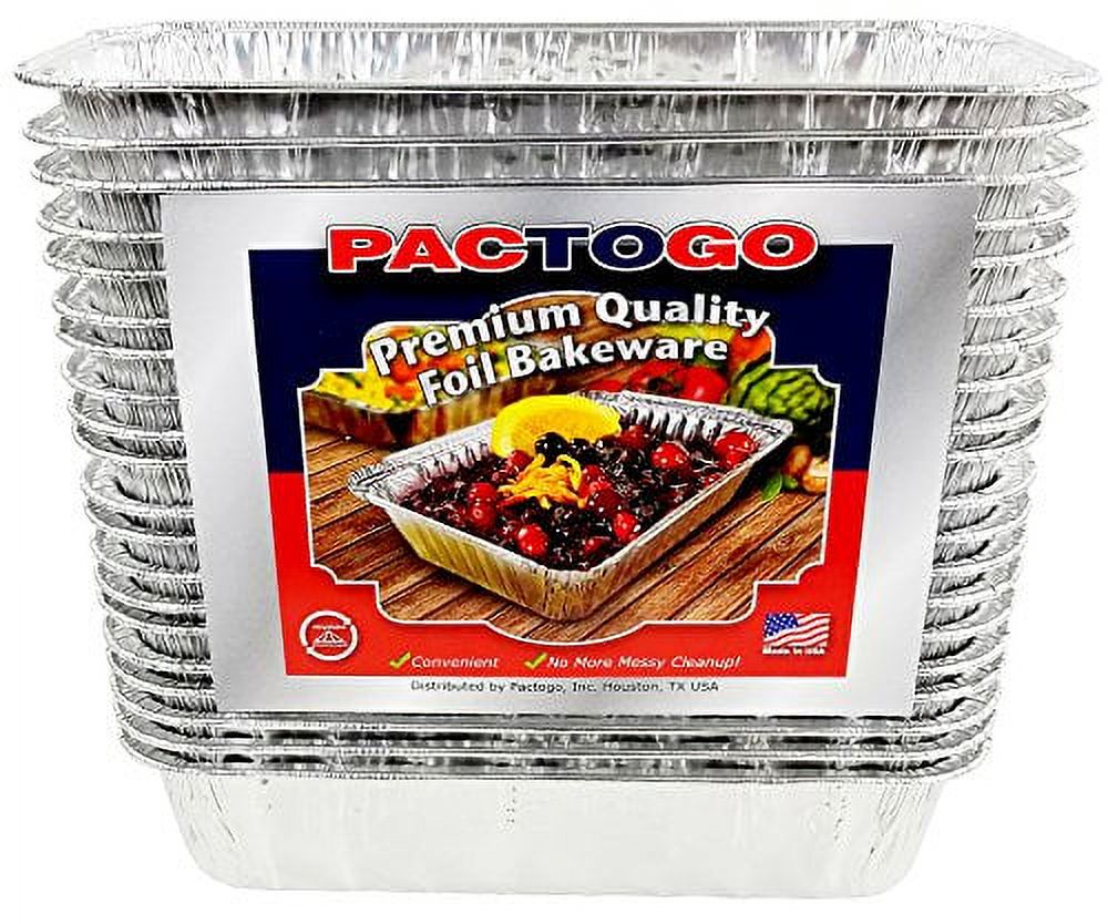 Pactogo 11" x 5" All-Purpose Aluminum Foil BBQ Grease Drip Catching Pan - Compatible with Weber Grills (Pack of 30) - image 2 of 6