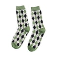 thumbnail image 2 of Women Winter Leisure Casual Ringer Pattern English Sock Stockings compression stockings Green, 2 of 3