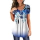 thumbnail image 2 of Moda Mujer Causal Rounk Cuello Impresión Blusa Manga Corta Camiseta Verano Tops Fridja bn5475, 2 of 7