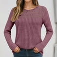 thumbnail image 5 of Womens Fall Casual Ribbed Knit Pullover Loose Hollow Out Long Sleeve T Shirts for Women Fashion Clothing Womens Long Sleeve Tops Spring Fashion 2026 Clothes, 5 of 7