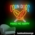 thumbnail image 5 of Handmadetneonsign Corn Dogs Make Me Happy Neon Sign, Corn Dogs Shop Wall Art Decor, Food Store Wall Decor 64880, 5 of 5
