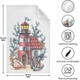 thumbnail image 5 of Watercolor Summer House Tea Towels Set of 6 Lighthouse Anchor Kitchen Dish Cloth with Hanging Loop, 18"x28"Lint-Free Absorbent Towel for Kitchen Drying Wiping and Cleaning, 5 of 7