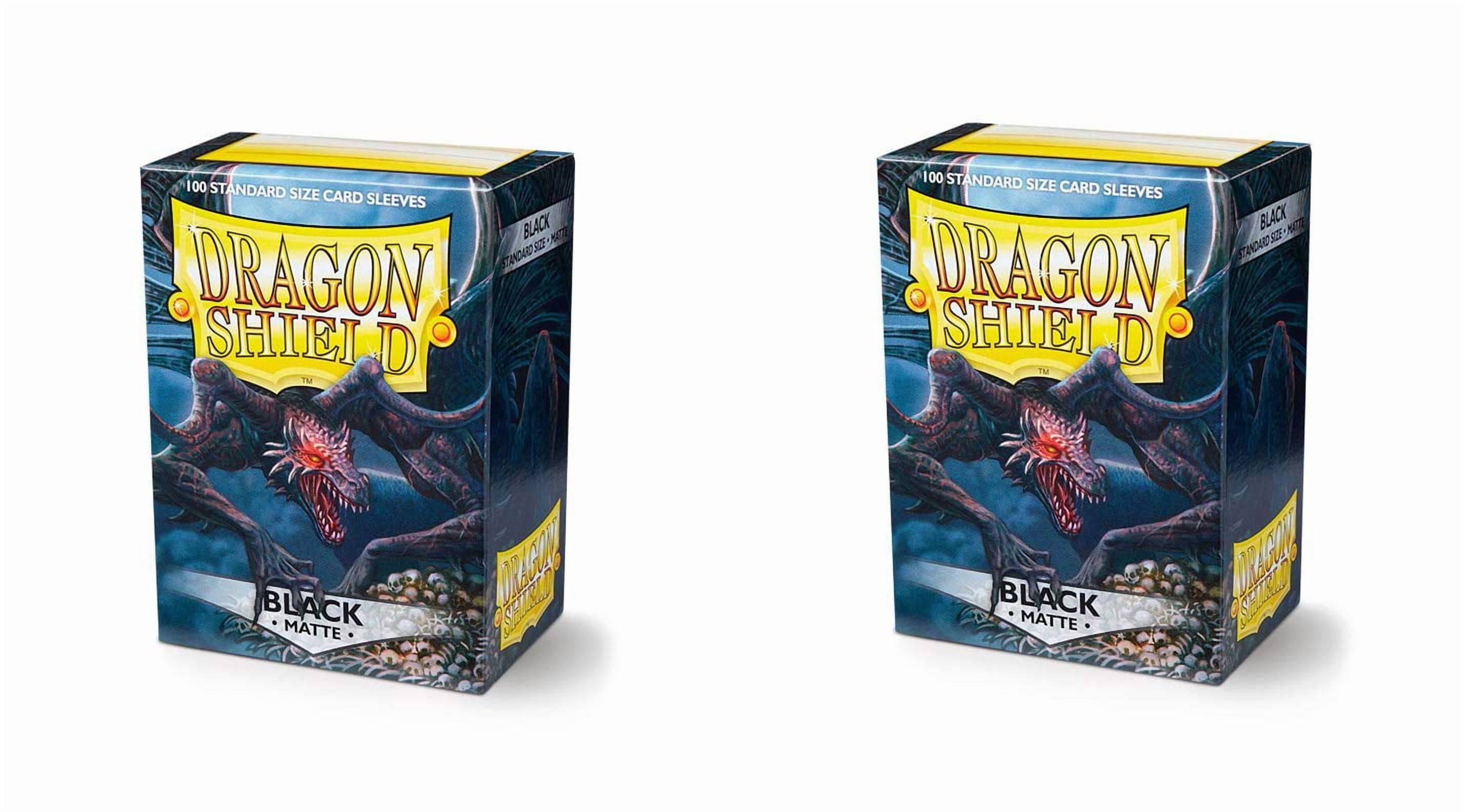 2 Packs Dragon Shield Matte Black Standard Size 100 ct Card Sleeves Value Bundle!