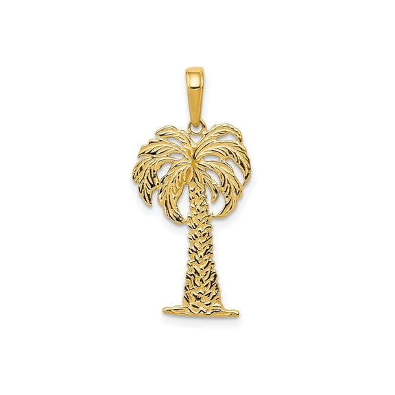 FJC Finejewelers 10 kt Yellow Gold Palm Tree Charm 27 x 13 mm