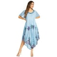 thumbnail image 5 of Sakkas Watercolor Palm Tree Tank Caftan Dress - Blue - One Size, 5 of 5
