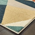 thumbnail image 2 of 2' x 3' Blue Green Beige Retro Wedge Indoor Area Rug, 2 of 3