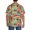 thumbnail image 3 of Sikiie Colorful Fish 2 Men's Wrinkle Free Untucked Cuban Shirt Business Casual Button Down Shirts Short Sleeve ShirtX-Large, 3 of 5