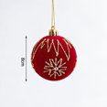 thumbnail image 3 of Euahivb Christmas Flocked Ball Ornament with Beaded and Rhinestone Design, Velvet Finish Hanging Bauble for Tree and Holiday Display, 3 of 8