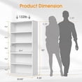 thumbnail image 2 of 5-Tier Bookcase, 53 Inch Industrial Storage Wall Shelf, Display Shelf for Living room, Bedroom, White, 2 of 6