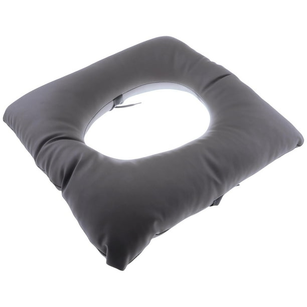 Funda de asiento de inodoro universal gruesa para la cabecera del inodoro. Cojín para asiento de inodoro. Agujero redondo gris