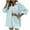 Light Blue, variant on LYXSSBYX 2 Piece Outfit for Women Fall Women's Solid Turndown Collar Long Sleeve Shirt Blouse Shorts Pants Set