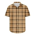 thumbnail image 5 of Jgppe Men's Button down Shirt Casual Plaid Collared Short Sleeve Shirts Plus Size Summer Tops Work, 5 of 5