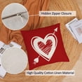thumbnail image 4 of Happy Valentines Day Pillow Covers 18x18 Set of 4 Red Love Heart Throw Pillow Covers Wedding Anniversary Pillow Covers Pillow Cases Home Outdoor Sofa Couch Cushion Covers (18 by 18), 4 of 6