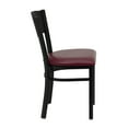 thumbnail image 6 of BizChair 2 Pk. Black Circle Back Metal Restaurant Chair - Burgundy Vinyl Seat, 6 of 8