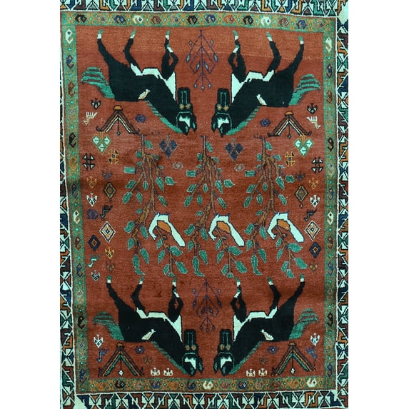 Ahgly Company Indoor Rectangle Persian Light Blue Traditional Area Rugs, 8' x 12'