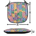 thumbnail image 4 of Casino Chair Seating Cushion Set of 12, Stacks of Colored Casino Chips Betting Luck Leisure Repetition Illustration Print, Seat Pads with Anti-slip Backing, 16"x16", Multicolor, by Ambesonne, 4 of 7