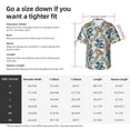 thumbnail image 5 of Sikiie Dinosaurs And Leaves Print Men's Hawaiian Shirt, Summer Beach Button Pocket Short Sleeve T-Shirt,XX-Large, 5 of 7