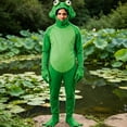 thumbnail image 2 of Men's Jumpsuits Newly Cute Frog Full Body Hooded Onesie Party Dress Up Outfit, 2 of 5