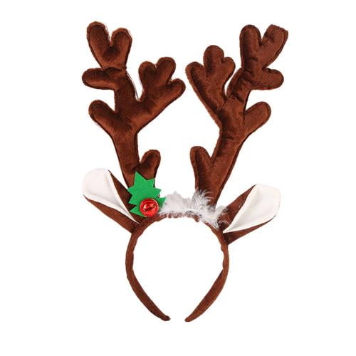 Reindeer Antlers Headband With Santa Claus Hat Christmas Headband 