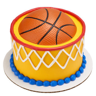 Basketball Pop Top Cake Topper PLUS 24 3D Basketball Cupcake Rings 