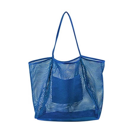 Back to School Saving! Feltree Storage Beach Bag Mesh One Shoulder Tote Bag Ladies Hand Wash Swimming Clothing Storage Pocket