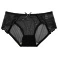 thumbnail image 1 of Gibobby Bikini elástico algodón Calzoncillos de malla de cintura para mujer Bragas de ropa interior de de algodón de color sólido(Negro，Talla única), 1 of 5
