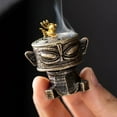 thumbnail image 3 of Home decorations, Gold decorations, 3X2 in, Bronze Alloy, incense Burner Holder, Sanxingdui inspired, Vintage decor for Home, Gold Home decor Accents, 1 Pc, 3 of 5