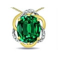 thumbnail image 2 of Star K � Large Love Knot Pendant Necklace with Oval 12 x 10mm Simulated Emerald, 2 of 9