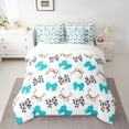 thumbnail image 2 of Homewish Cartoon Bow Tie 7-Piece Twin Bedding Set - Blue Grey Cow Print, 2 of 8