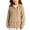 Khaki, variant on 5-16T Trendy Jacket for Girls Thin Knit Full Zip Loose Fit Sweater Hoodie Casual Daily Solid Casual School Outerwear