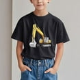 thumbnail image 2 of Kid's Boys Short Sleeve T-shirts Boys Hobby Excavator Print Shirts Pullover Top Round Neck Half Sleeved Blouses Top Childrens Summer Clothes 3-15, 2 of 6