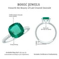thumbnail image 5 of Rosec Jewels Cushion Cut Lab Created Emerald Solitaire Ring with Diamond for Women (8 mm), 14K White Gold, US 6.50, 5 of 8