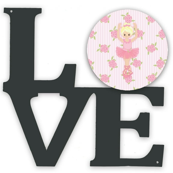 Carolines Treasures BB5164WALV Ballerina Blonde Front Pose Metal Wall Artwork LOVE 12X12 multicolor