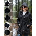 thumbnail image 5 of Fanient Women's Waterproof Rain Jacket Lightweight Windbreaker Jacket Long Hooded Rain Coats Trench Coat for Women, 5 of 8