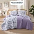 thumbnail image 4 of Regency Heights Twin/Twin XL Quilt Set, 2-Piece Reversible Bedspread Coverlet Set, Purple Quilted Bedding Set with Shams for All Season, 4 of 10