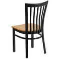 thumbnail image 5 of Flash Furniture 2 Pk. HERCULES Series Black School House Back Metal Restaurant Chair - Natural Wood Seat, 5 of 8