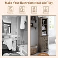 thumbnail image 5 of OKD Freestanding Bathroom Storage Cabinet, Farmhouse 69" Tall Narrow Cabinet with Adjustable Shelves and Metal Handle, Light Rustic Oak, 5 of 7
